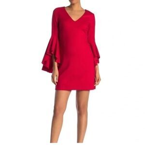 Bailey 44 Elegant Red Bell Sleeve Dress NWT